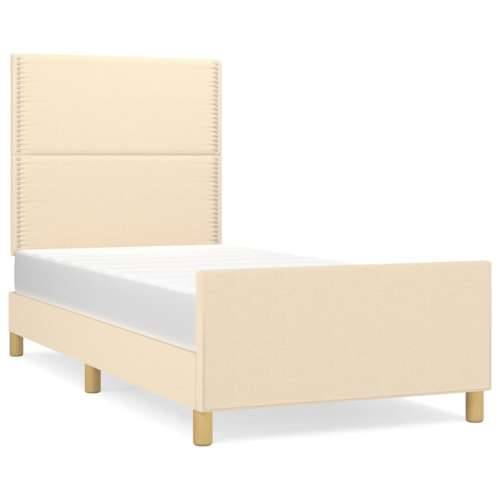 Okvir za krevet bez madraca krem 90x200cm od tkanine - Krema 90 x 200 cm Obično s čavlima Cijena