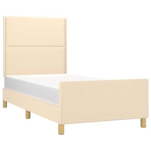 Okvir za krevet bez madraca krem 90x200cm od tkanine - Krema 90 x 200 cm Obično s čavlima Cijena