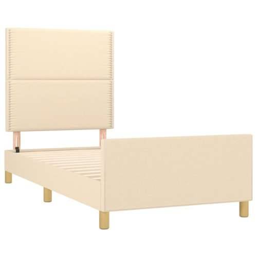 Okvir za krevet bez madraca krem 90x200cm od tkanine - Krema 90 x 200 cm Obično s čavlima Cijena