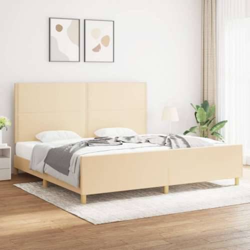 Okvir za krevet bez madraca krem 200x200 cm od tkanine - Krema 200 x 200 cm Obično s čavlima Cijena