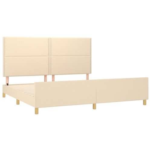 Okvir za krevet bez madraca krem 200x200 cm od tkanine - Krema 200 x 200 cm Obično s čavlima Cijena
