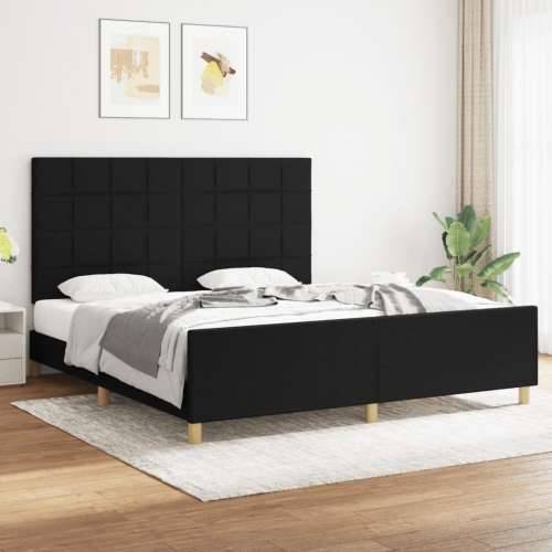 Okvir kreveta bez madraca crni 180x200 cm od tkanine - Crna 180 x 200 cm Blok s kvadratima Cijena