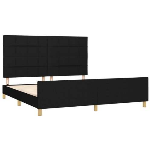 Okvir kreveta bez madraca crni 180x200 cm od tkanine - Crna 180 x 200 cm Blok s kvadratima Cijena