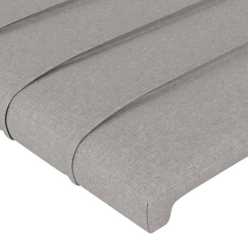 Okvir za krevet bez madraca svjetlosivi 140 x 190 cm od tkanine - Svjetlosiva 140 x 190 cm vodoravne pruge Cijena