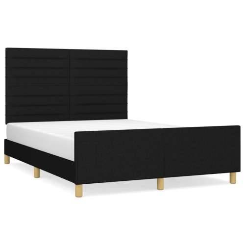 Okvir za krevet bez madraca crni 140 x 190 cm od tkanine - Crna 140 x 190 cm vodoravne pruge Cijena