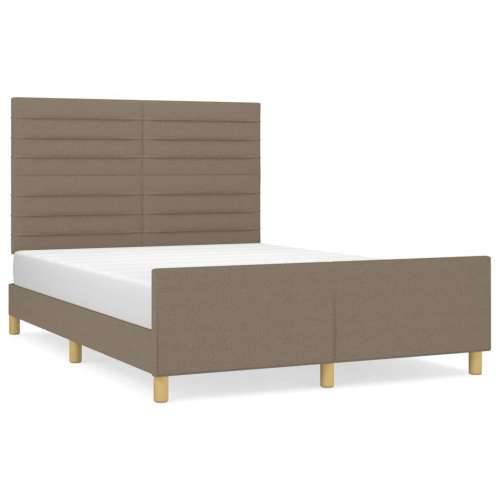 Okvir za krevet bez madraca smeđesivi 140 x 190 cm od tkanine - Sivo-smeđa 140 x 190 cm vodoravne pruge Cijena