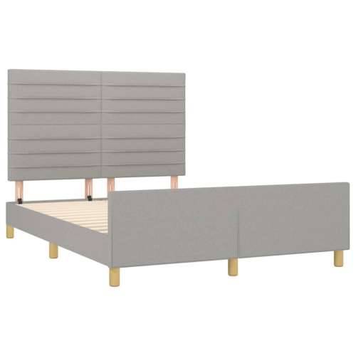 Okvir za krevet bez madraca svjetlosivi 140x200 cm od tkanine - Svjetlosiva 140 x 200 cm vodoravne pruge Cijena