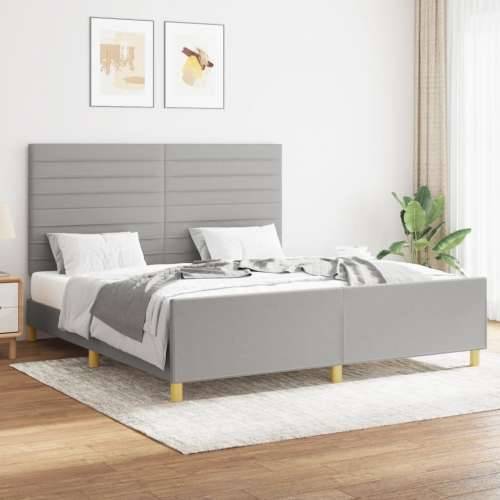 Okvir za krevet bez madraca svjetlosivi 160 x 200 cm od tkanine - Svjetlosiva 160 x 200 cm vodoravne pruge Cijena