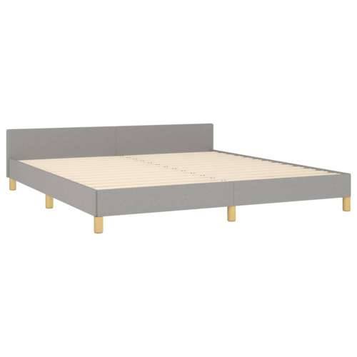 Okvir za krevet bez madraca svjetlosivi 160 x 200 cm od tkanine - Svjetlosiva 160 x 200 cm vodoravne pruge Cijena