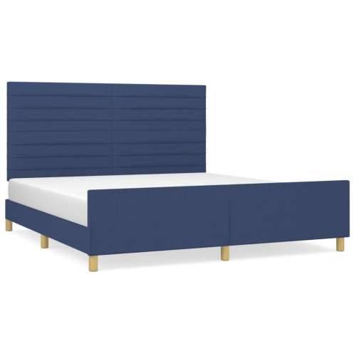Okvir za krevet bez madraca plavi 160x200 cm od tkanine - Plava 160 x 200 cm vodoravne pruge Cijena