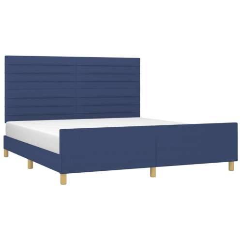 Okvir za krevet bez madraca plavi 160x200 cm od tkanine - Plava 160 x 200 cm vodoravne pruge Cijena