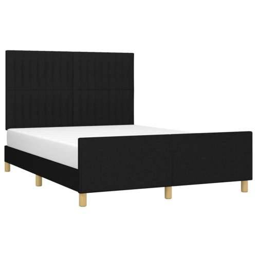 Okvir za krevet bez madraca crni 140x200 cm od tkanine - Crna 140 x 200 cm Okomite pruge Cijena