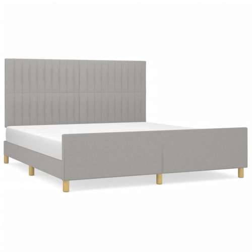 Okvir za krevet bez madraca svjetlosivi 160 x 200 cm od tkanine - Svjetlosiva 160 x 200 cm Okomite pruge Cijena
