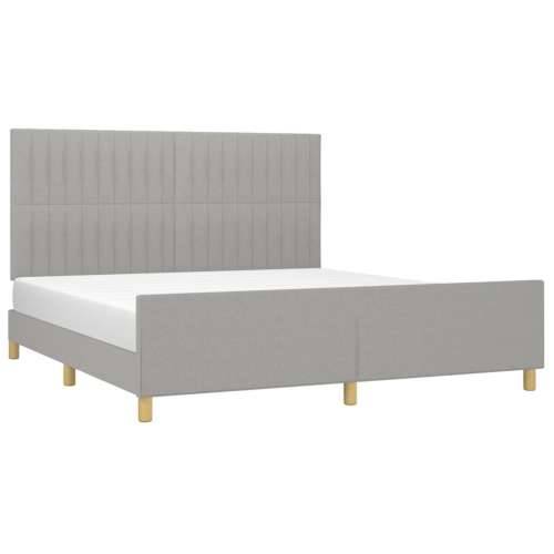 Okvir za krevet bez madraca svjetlosivi 160 x 200 cm od tkanine - Svjetlosiva 160 x 200 cm Okomite pruge Cijena