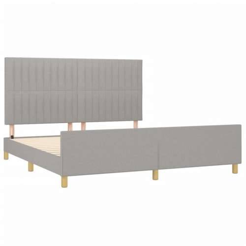 Okvir za krevet bez madraca svjetlosivi 160 x 200 cm od tkanine - Svjetlosiva 160 x 200 cm Okomite pruge Cijena