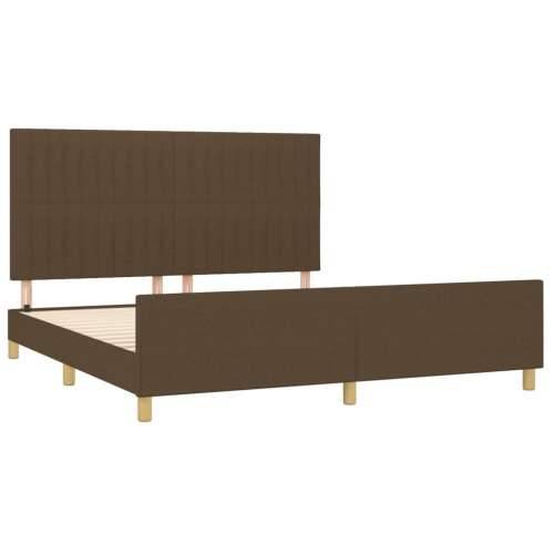 Okvir za krevet bez madraca tamnosmeđi 160x200 cm od tkanine - Tamno smeđa 160 x 200 cm Okomite pruge Cijena