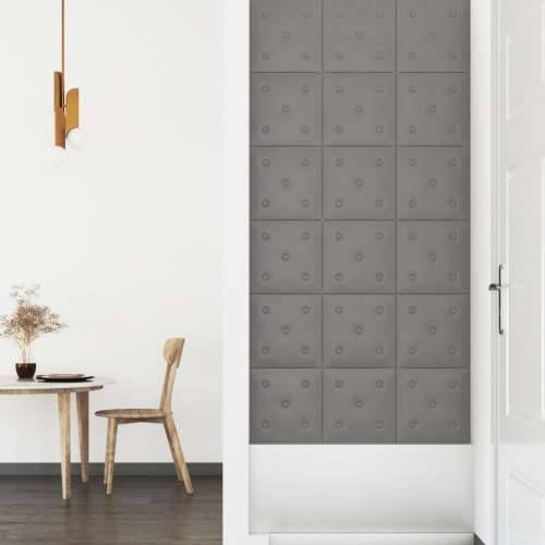 Zidne ploče od umjetne kože 12 kom sive 30 x 30 cm 1,08 m² - Siva 30 x 30 cm 12 Cijena