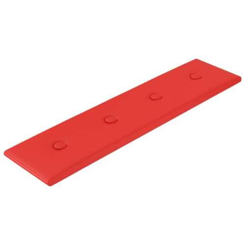 Zidne ploče od umjetne kože 12 kom crvene 60 x 15 cm 1,08 m² - Crvena 60 x 15 cm 12 Cijena