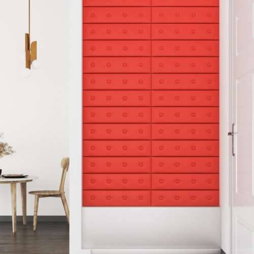 Zidne ploče od umjetne kože 12 kom crvene 60 x 15 cm 1,08 m² - Crvena 60 x 15 cm 12 Cijena