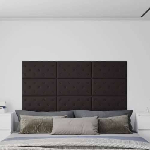 Zidne ploče od umjetne kože 12 kom crne 60 x 30 cm 2,16 m²