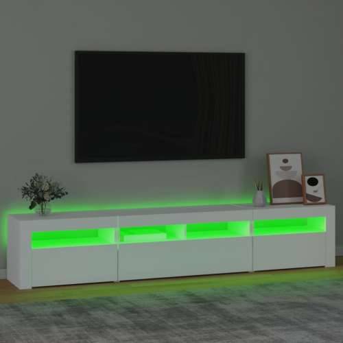 TV ormarić s LED svjetlima bijeli 210x35x40 cm - Bijela 1 210 cm Cijena