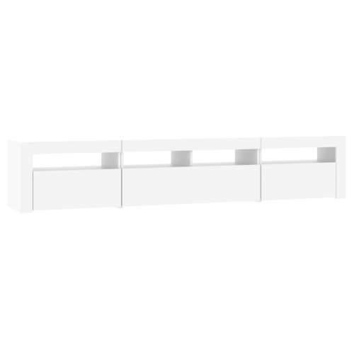 TV ormarić s LED svjetlima bijeli 210x35x40 cm - Bijela 1 210 cm Cijena
