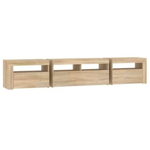 TV ormarić s LED svjetlima boja hrasta sonome 210x35x40 cm - sonoma hrast 1 210 cm Cijena