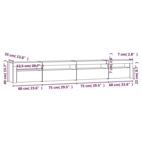 TV ormarić s LED svjetlima boja hrasta sonome 270x35x40 cm - sonoma hrast 1 270 cm Cijena
