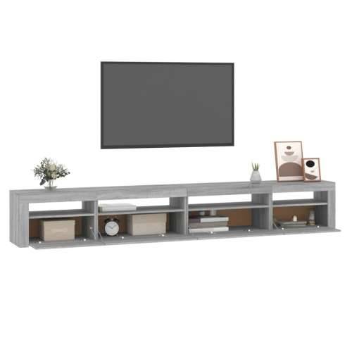 TV ormarić s LED svjetlima boja hrasta sonome 270x35x40 cm - Sivi hrast sonoma 1 270 cm Cijena