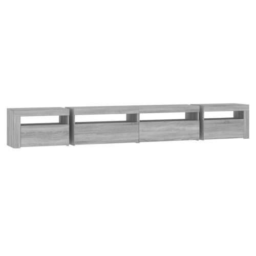 TV ormarić s LED svjetlima boja hrasta sonome 270x35x40 cm - Sivi hrast sonoma 1 270 cm Cijena