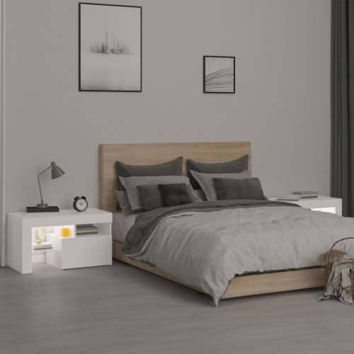 Noćni ormarići 2 kom s LED svjetlima bijeli 70 x 36,5 x 40 cm - Bijela 1 Cijena