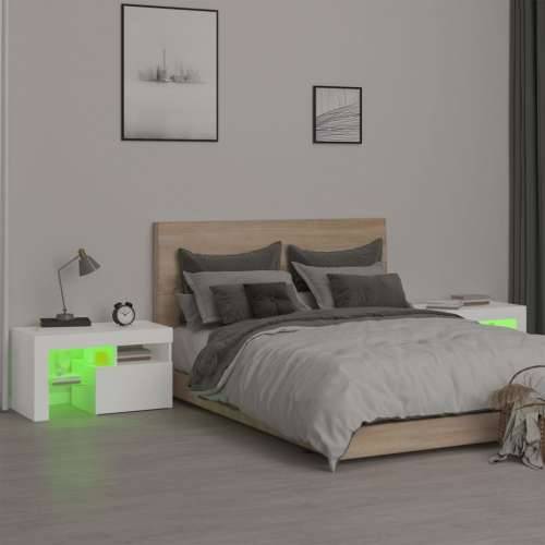 Noćni ormarići 2 kom s LED svjetlima bijeli 70 x 36,5 x 40 cm - Bijela 1 Cijena