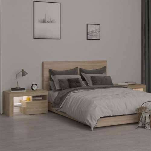 Noćni ormarići 2 kom s LED svjetlima boja hrasta 70x36,5x40 cm - sonoma hrast 1 Cijena