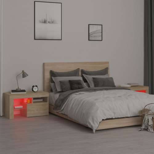 Noćni ormarići 2 kom s LED svjetlima boja hrasta 70x36,5x40 cm - sonoma hrast 1 Cijena