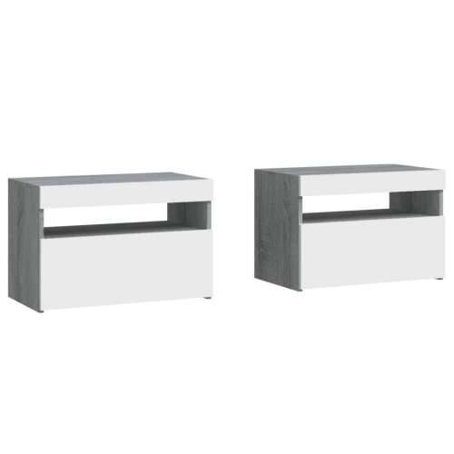 Noćni ormarići 2 kom s LED svjetlima sivog sonome 60x35x40 cm - Sivi hrast sonoma 2 Cijena