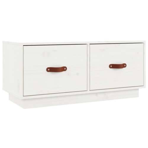 TV ormarić bijeli 80 x 34 x 35 cm od masivne borovine - Bijela 1 Cijena