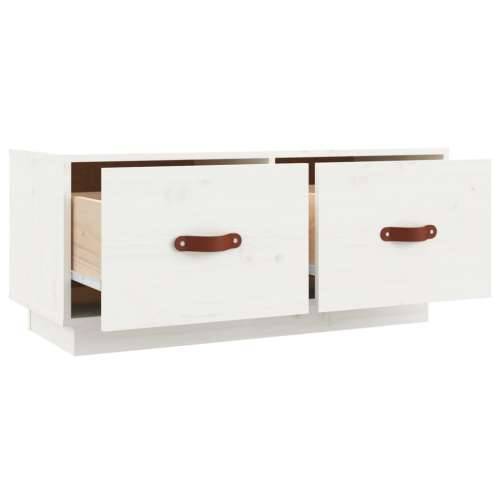 TV ormarić bijeli 80 x 34 x 35 cm od masivne borovine - Bijela 1 Cijena