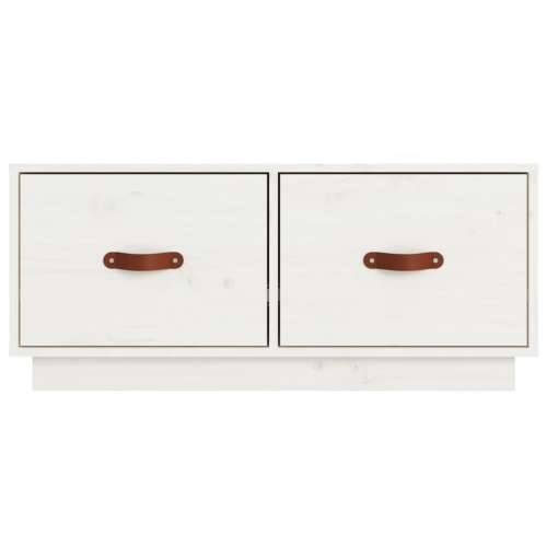 TV ormarić bijeli 80 x 34 x 35 cm od masivne borovine - Bijela 1 Cijena