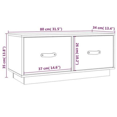 TV ormarić bijeli 80 x 34 x 35 cm od masivne borovine - Bijela 1 Cijena
