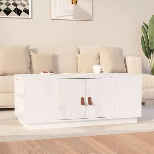 Stolić za kavu bijeli 100 x 50 x 41 cm od masivne borovine - Bijela 1 Cijena