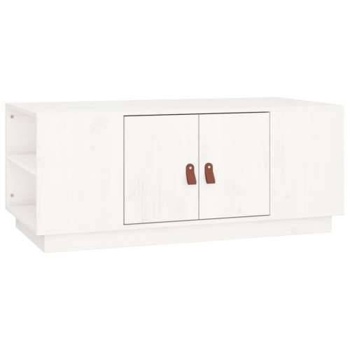 Stolić za kavu bijeli 100 x 50 x 41 cm od masivne borovine - Bijela 1 Cijena