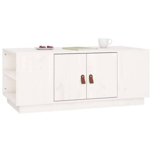 Stolić za kavu bijeli 100 x 50 x 41 cm od masivne borovine - Bijela 1 Cijena