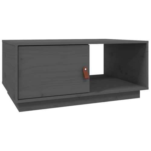 Stolić za kavu sivi 80 x 50 x 35,5 cm od masivne borovine - Siva 1 Cijena