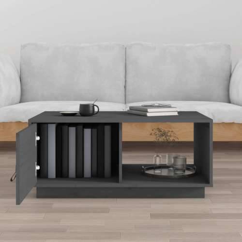 Stolić za kavu sivi 80 x 50 x 35,5 cm od masivne borovine - Siva 1 Cijena
