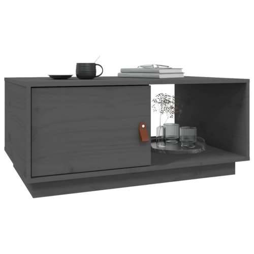 Stolić za kavu sivi 80 x 50 x 35,5 cm od masivne borovine - Siva 1 Cijena