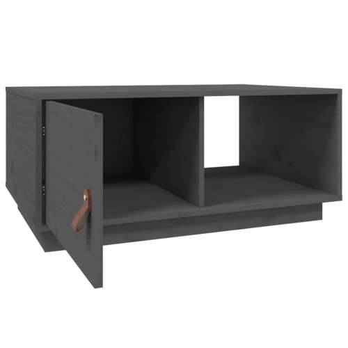 Stolić za kavu sivi 80 x 50 x 35,5 cm od masivne borovine - Siva 1 Cijena