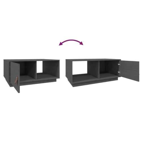 Stolić za kavu sivi 80 x 50 x 35,5 cm od masivne borovine - Siva 1 Cijena