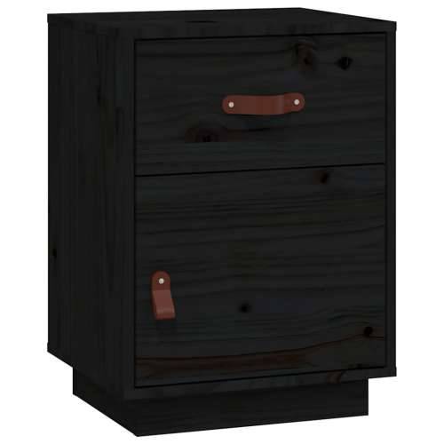 Noćni ormarići 2 kom crni 40 x 34 x 55 cm od masivne borovine - Crna 2 Cijena