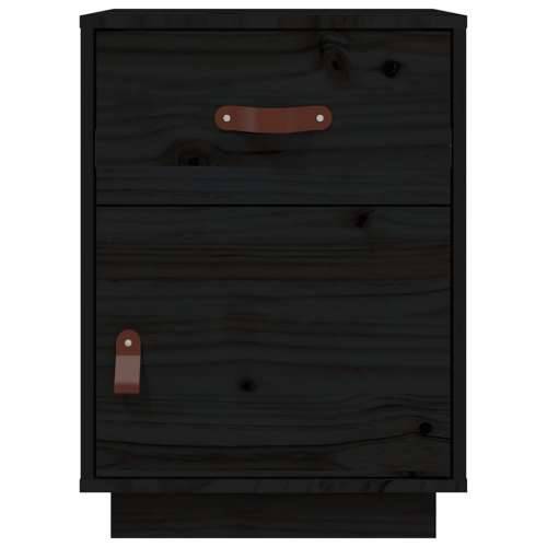 Noćni ormarići 2 kom crni 40 x 34 x 55 cm od masivne borovine - Crna 2 Cijena