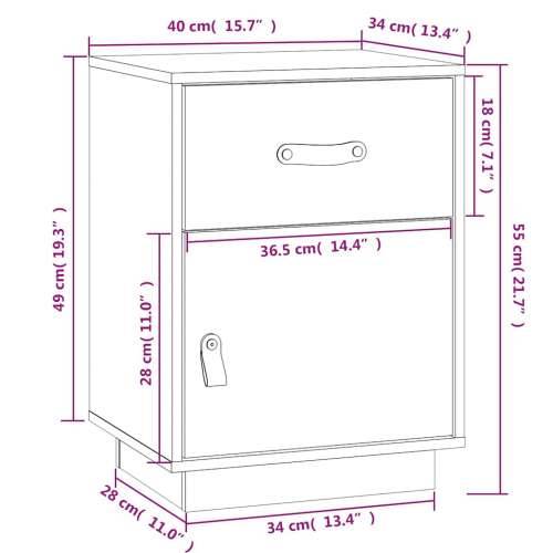 Noćni ormarići 2 kom crni 40 x 34 x 55 cm od masivne borovine - Crna 2 Cijena